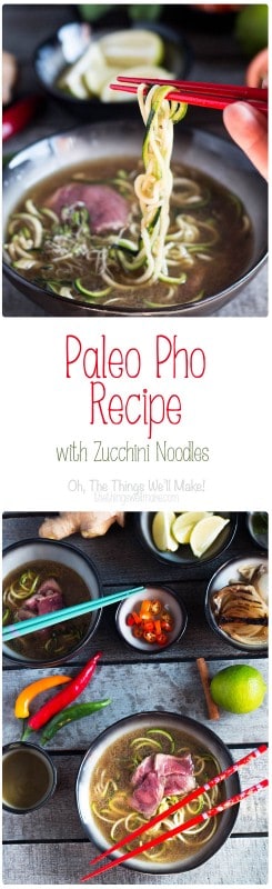 This paleo pho recipe will help you transform ordinary beef bone broth and zucchini noodles into the most exotic and spectacular Vietnamese soup.