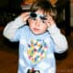 Young boy wearing handmade Up themed balloons t-shirt