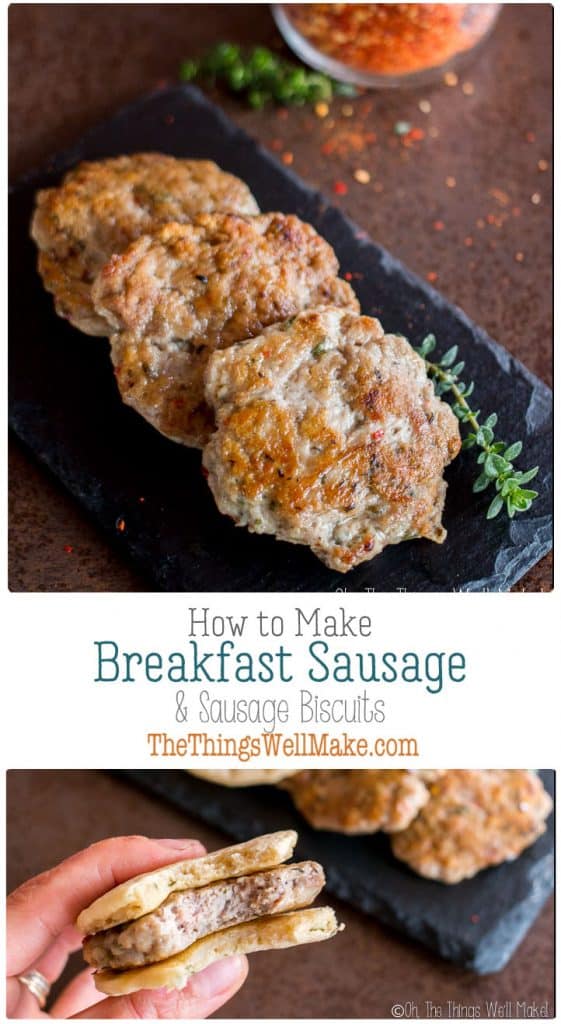 Homemade sausage biscuits are a tasty treat, especially when you know how to make sausage patties. They are super simple to make, and you can make them ahead and freeze them to have them ready at all times. #sausage #biscuits