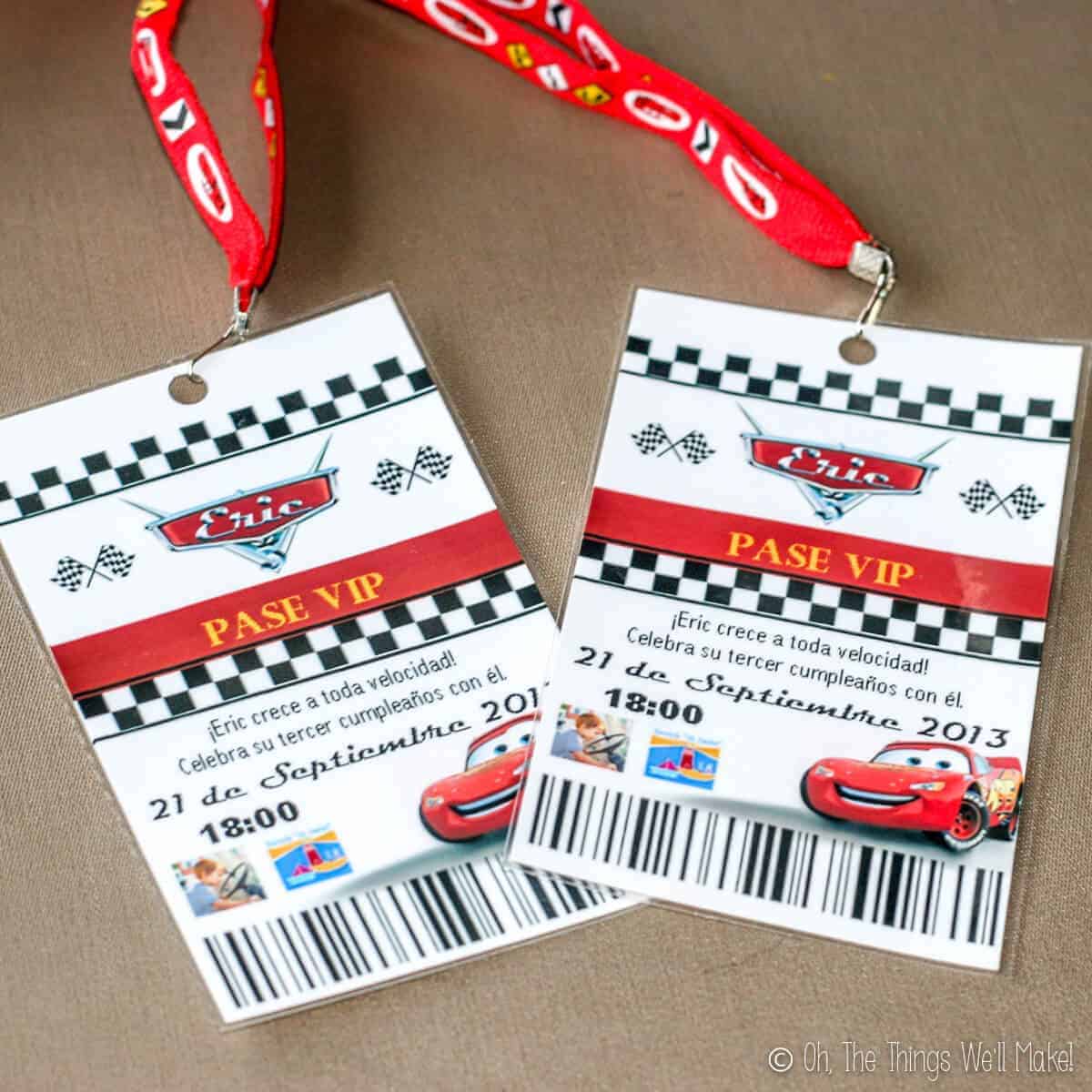 Pit Crew Pass Template Printable Race Car Theme Birthday 