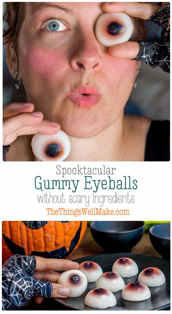eating gummy eyeballs