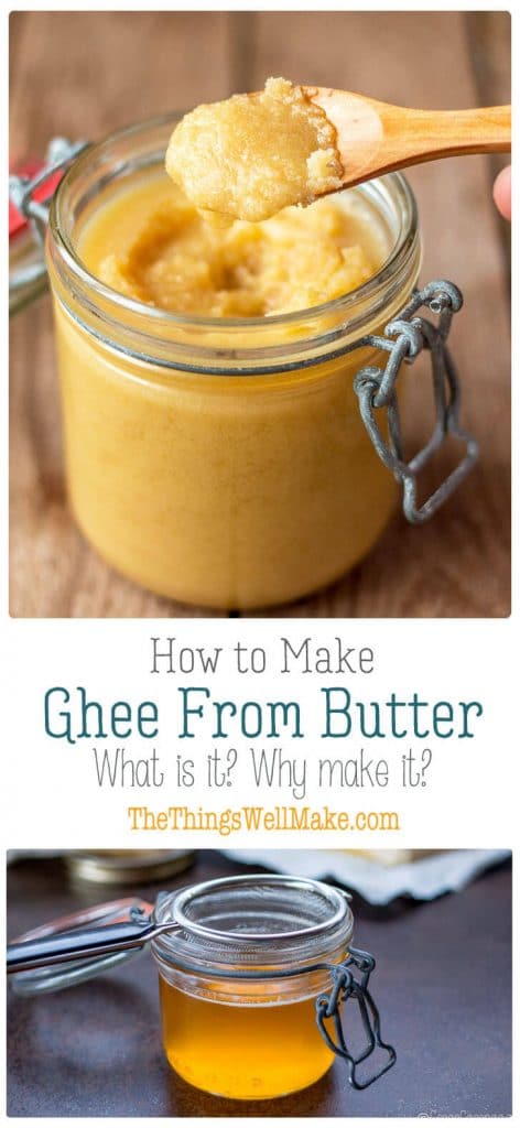 With its high smoke point, ghee is great for frying and for using in paleo recipes. Learn how to make ghee from butter quickly and easily. #ghee #butter #clarifiedbutter #paleo