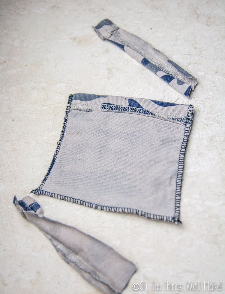 Inside out sleeve with bottom hem sewed