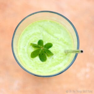 top view of candida diet safe shamrock shake