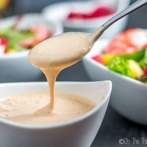 Salsa rosa, a pink cocktail sauce that is extremely popular in Spain, is creamy, sweet, and tangy. It's also commonly used as a salad dressing. #salsa #salsarosa #cocktailsauce #sauce #dressing