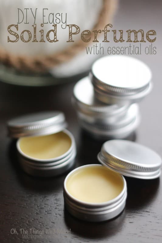 A picture of solid perfume in small silver cannisters
