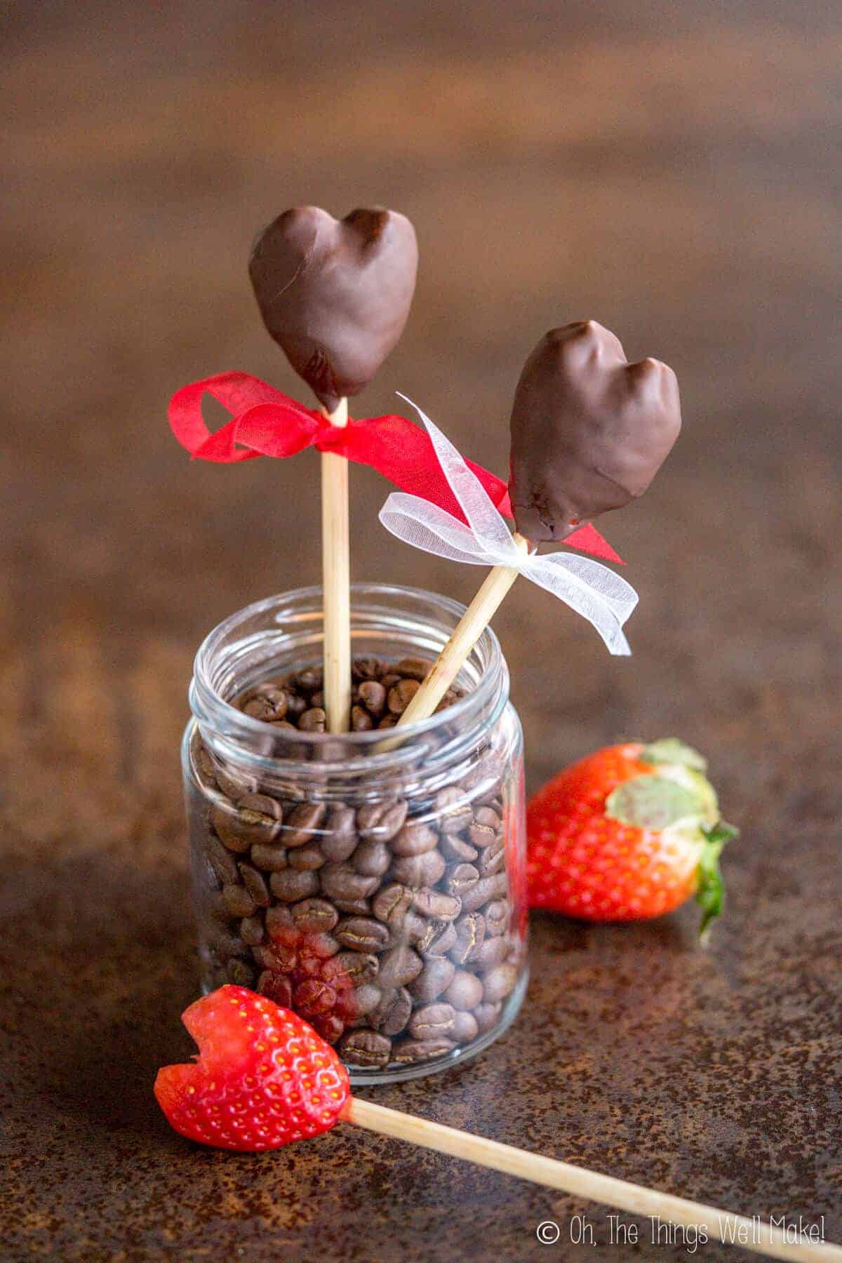 Chocolate Covered Heart Shaped Strawberries