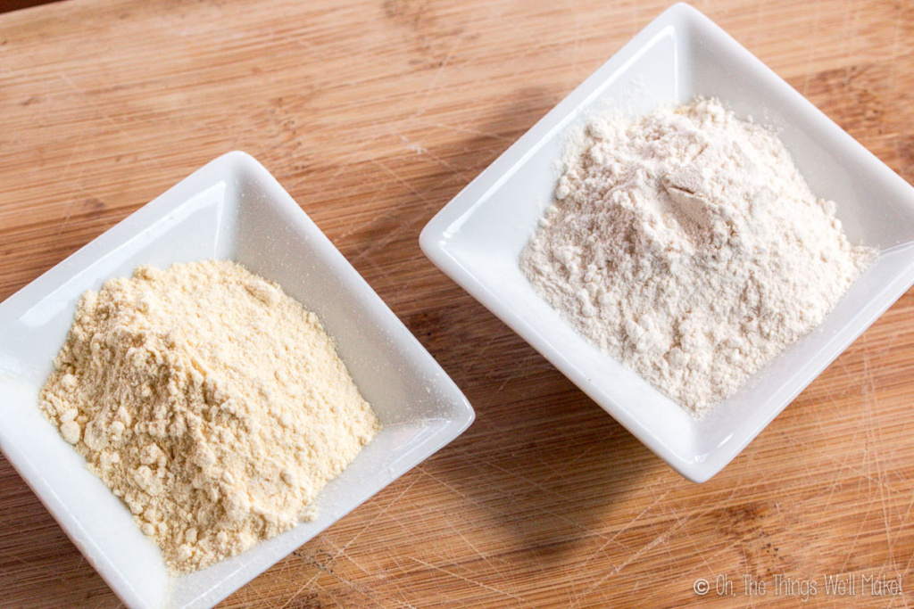 homemade urid flour and homemade lentil flour