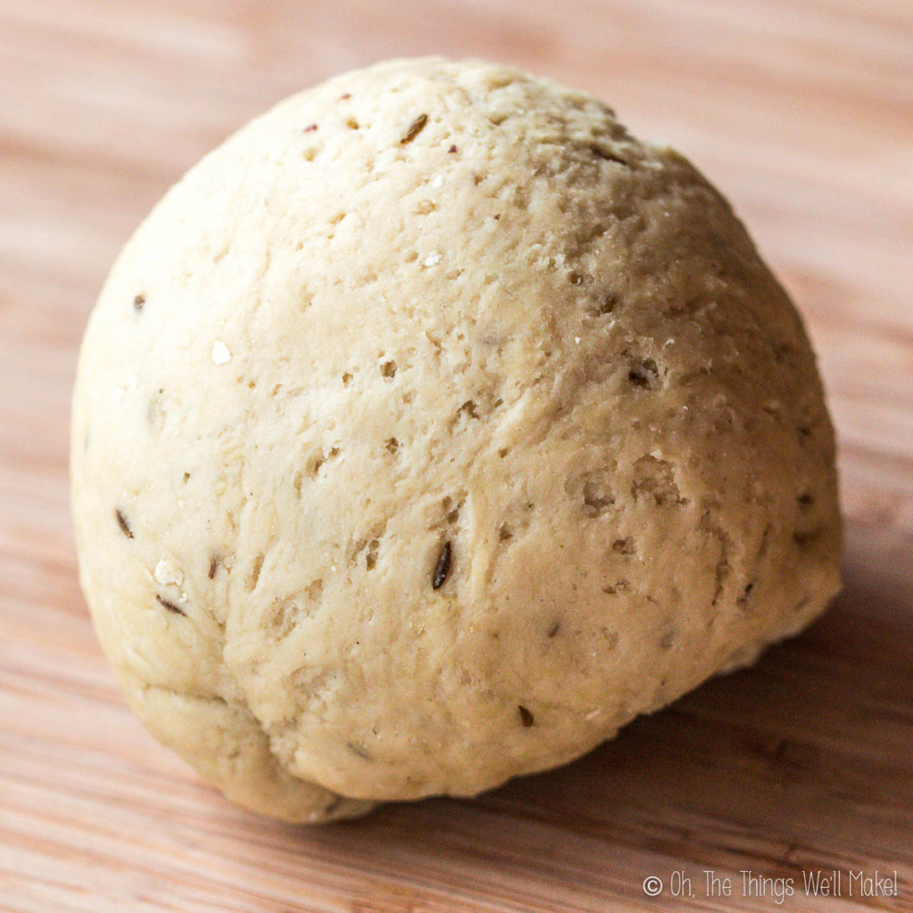 A round ball of homemade papadum dough