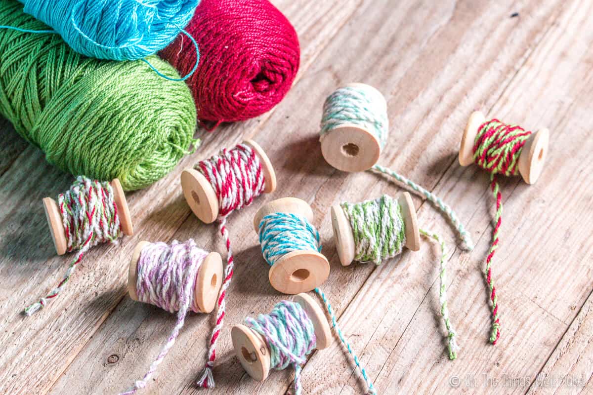 Make your own professional looking DIY bakers twine in custom colors quickly and easily using cotton thread or embroidery floss.