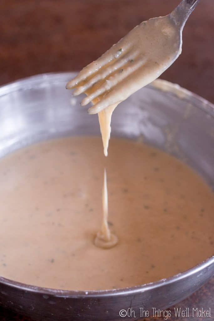 paleo pita batter being mixed together
