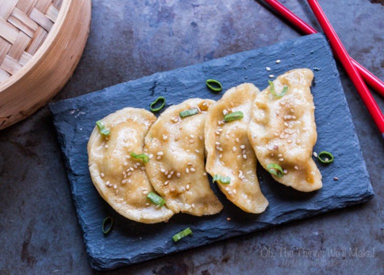 This paleo dim sum recipe uses a paleo pasta filled with flavorful ginger and pork and is steamed to perfection to make these amazing Asian potstickers.