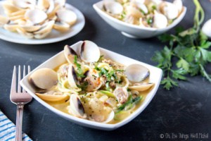 2 bowls of paleo linguini with clam sauce