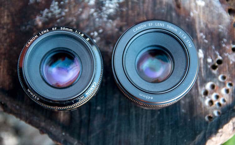 A pair of camera lenses