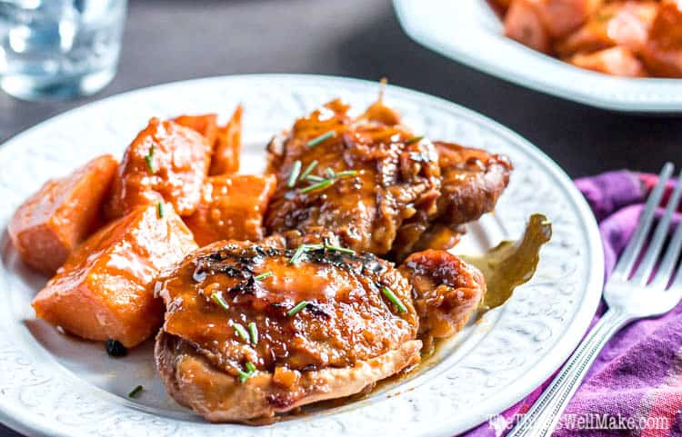 Sweet, sour, and salty meld together perfectly in this sweet chicken adobo, a traditional Philippine dish that is easy to make yet packed with flavor.