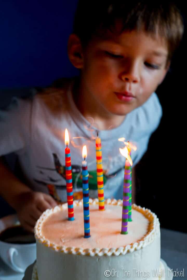 This grain free birthday cake isn't as good as a "normal" cake, it's better. It's moist and flavorful, and goes perfectly with a homemade buttercream frosting.