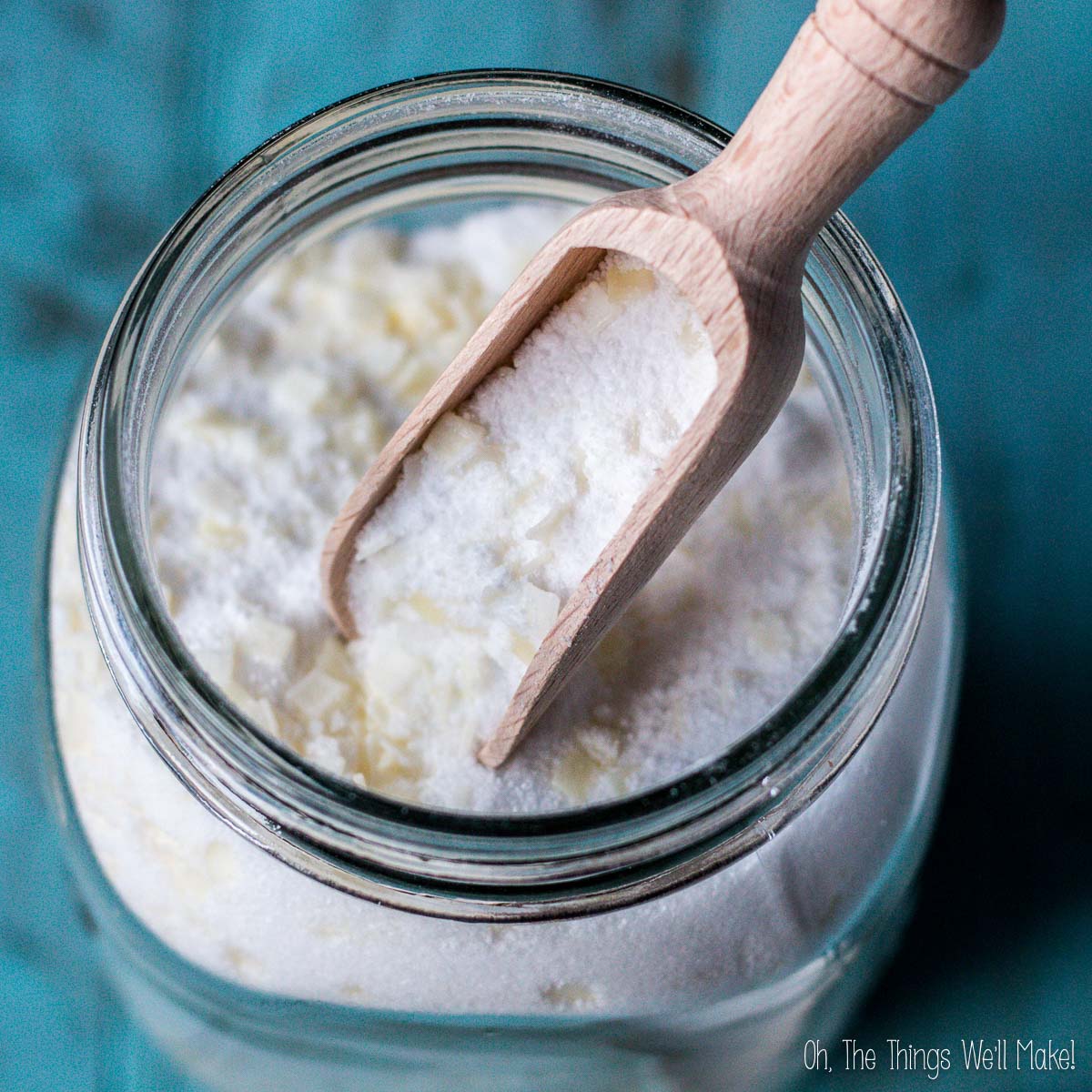 Powdered soap-based laundry detergent