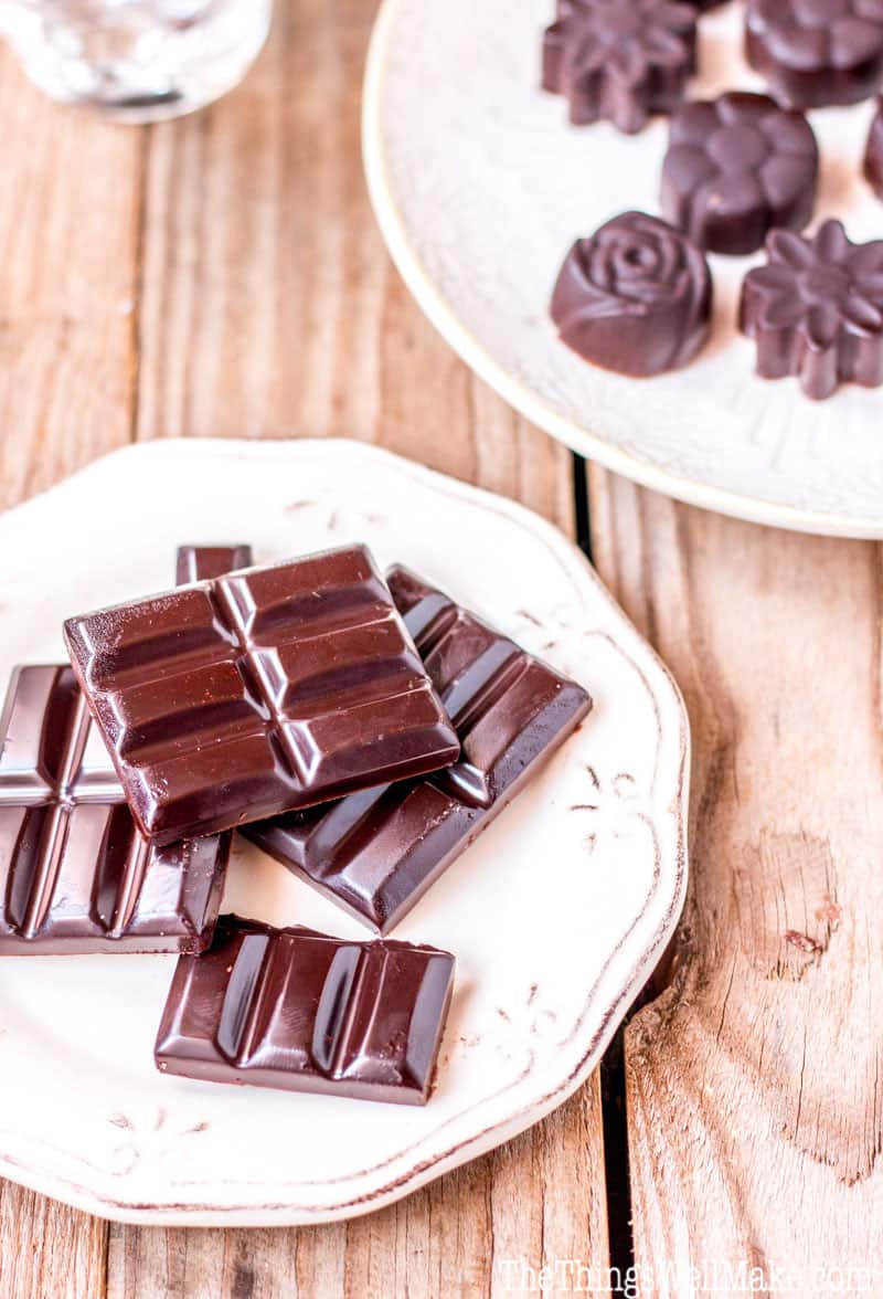 These homemade healthy chocolate bars and mints are super quick and easy to make. They're vegan, paleo, and even candida diet safe!