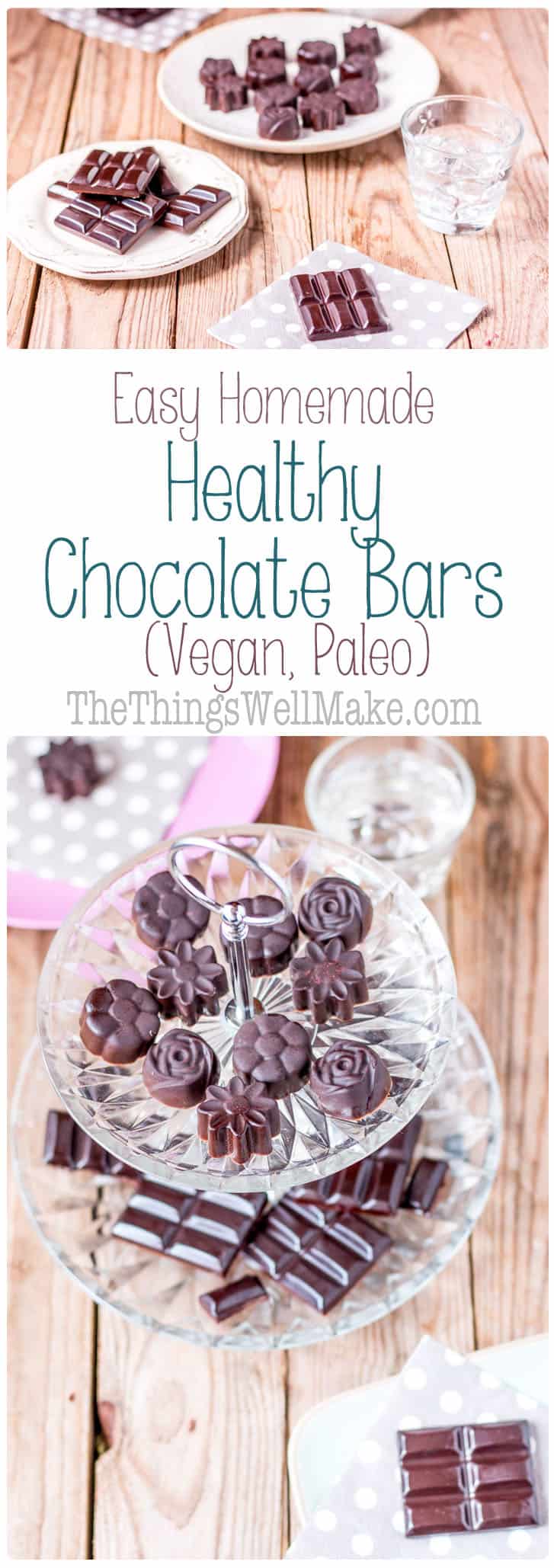 Easy Homemade Healthy Chocolate Bars (Vegan, Paleo) Oh, The Things We