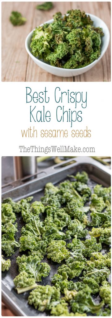 Making the best crispy kale chips is easy with this recipe that will help you quickly make a satisfying, healthy chip for those days you're craving something salty and crispy. The addition of gomasio adds a fun flavor kick with nutritious sesame seeds and seaweed.