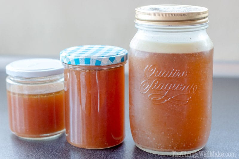 3 jars of homemade bone broth