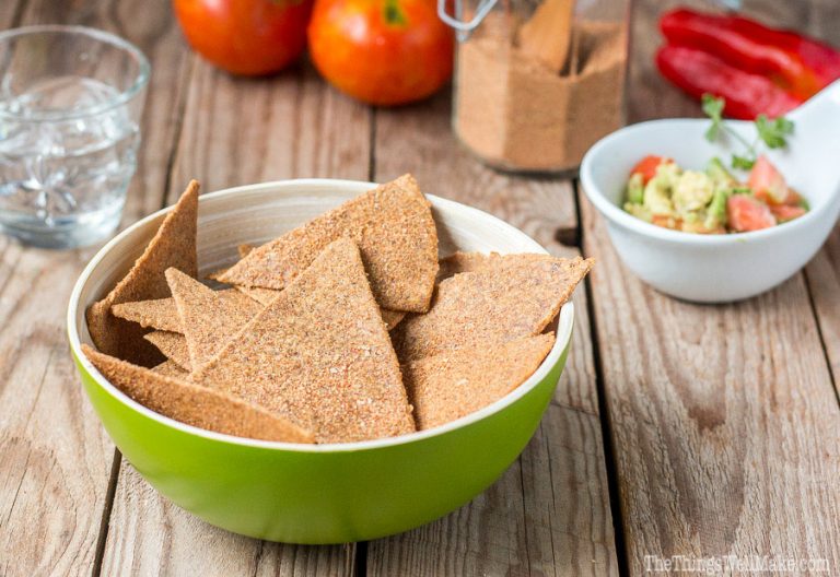 Crispy and coated with a tasty Mexican spice blend, these paleo Doritos like chips are a satisfying, healthy way to curb your junk food cravings.
