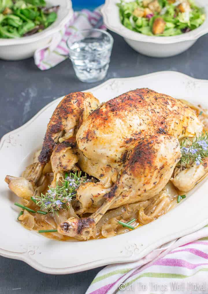 Simple and with little prep time, this easy, slow cooker whole chicken recipe is great for busy evenings.