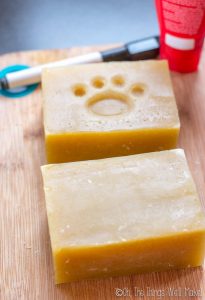 Get your dog clean the easy way with this dog soap recipe. I'll show you how to make a homemade dog shampoo soap bar, and how we use it to clean our pup.