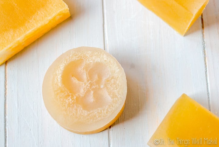 Perfect for those with sensitive skin, this homemade glycerin soap recipe makes a hard bar of soap that lathers nicely while gently cleansing and moisturizing your skin.