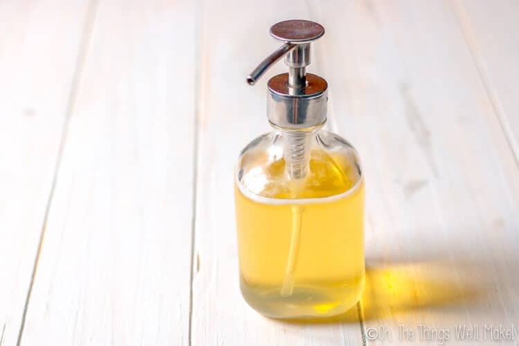 Dr. Bronner's soap is a versatile, all purpose cleaner that is a great addition to any household, but let's face it, it's quite expensive. Learn how to make liquid Castile soap at home. It's easy, frugal, and very rewarding. #soap #castilesoap #liquidsoap