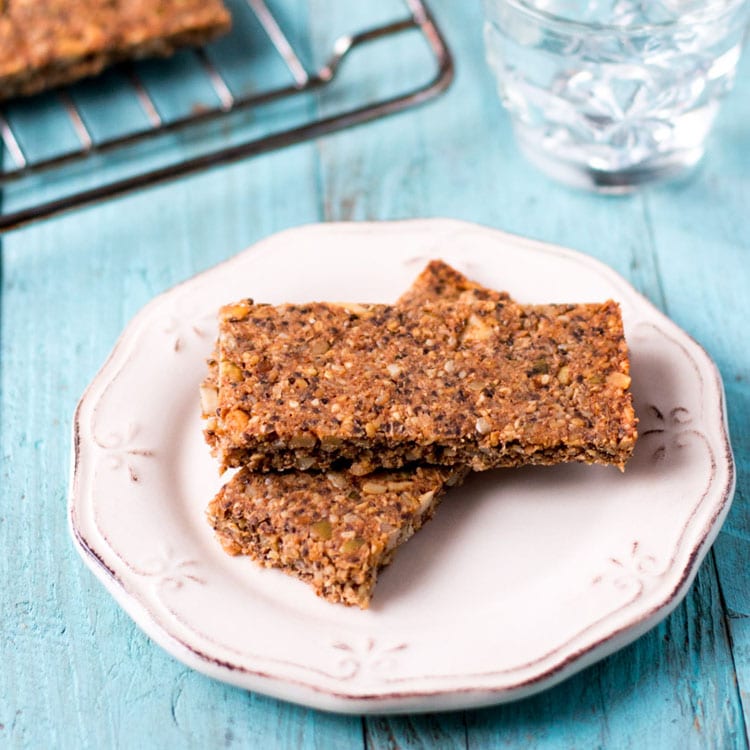 two paleo granola bars on a plate