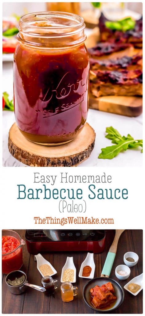 Quick and easy, this homemade barbecue sauce recipe allows you to whip up a delicious, healthy sauce without a lot of effort or added sugar. #barbecue #barbecuesauce #sauce #fromscratch