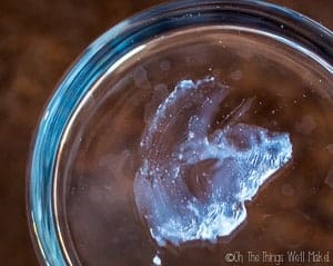 glycerin soap smeared on glass to test for transparency
