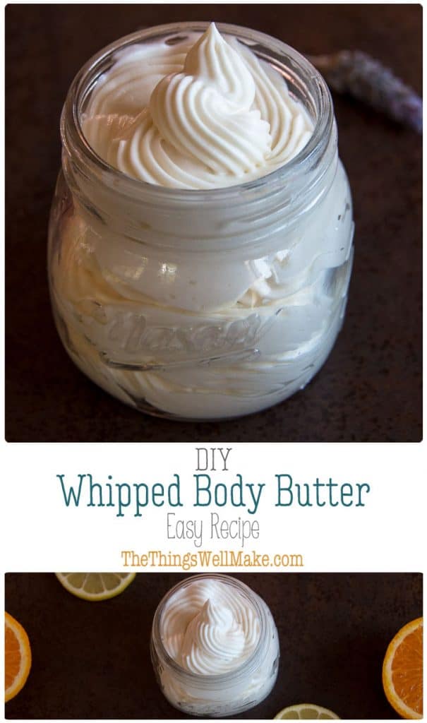 Wanting to make a hydrating cream, but not ready for emulsions and preservatives quite yet? Make your own DIY whipped body butter, the right way, without graininess or too much oil! #thethingswellmake #miy #bodybutter #whippedbodybutter #diybodybutter #greenliving #naturalskincare #skincareproducts #dryskincare #dryskincareproducts #diynatural