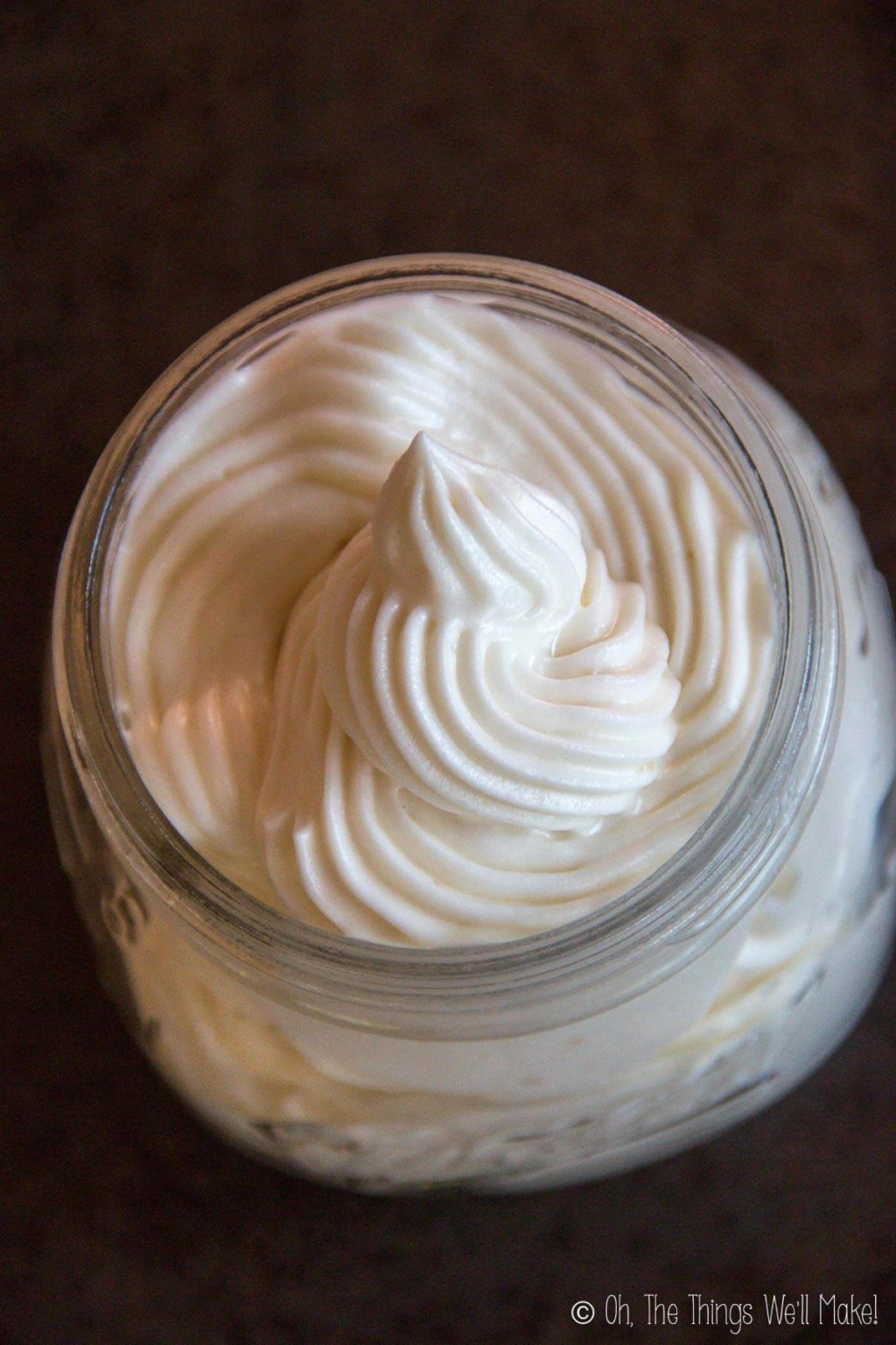 Overhead view of a whipped body butter