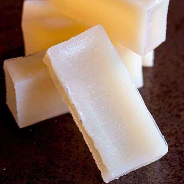 4 bars of glycerin soap stacked on each other