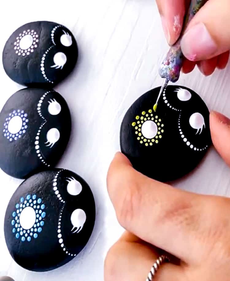 How to Paint Mandala Rocks with Nail Polish