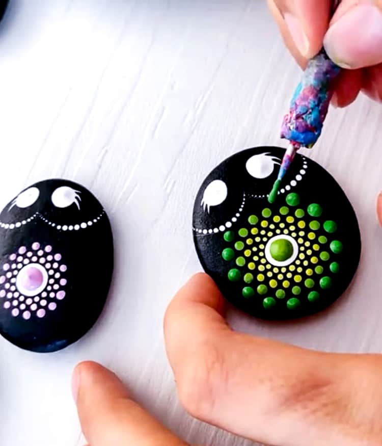 How to Paint Mandala Rocks with Nail Polish