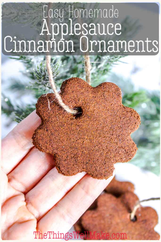 With a lovely scent and a rustic charm, cinnamon ornaments are easy and fun to make. They're a beautiful craft to make alone or with kids. Start a new holiday tradition and make some today! #christmascrafts #homemadeornaments #thethingswellmake #miy #naturaldiy #naturalcrafts