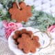 3 homemade applesauce cinnamon ornaments, one hanging from a tree and two on a white plate