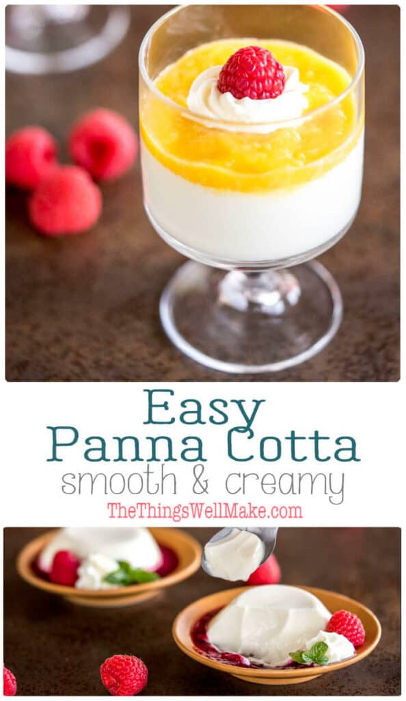 This smooth and creamy panna cotta has the perfect consistency and almost melts in your mouth. It's a light dessert that's easy to make yet sure to please. #pannacotta #italiancuisine #dessert #dessertrecipes #glutenfree #thethingswellmake #miy