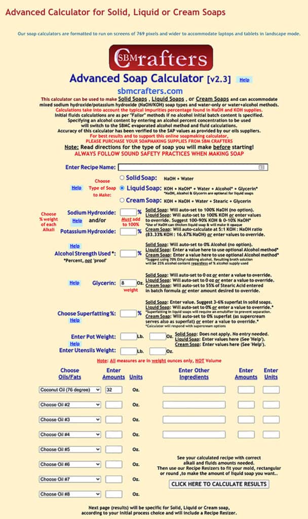 How and Why to Use a Lye Calculator for Soap Making - Oak Hill