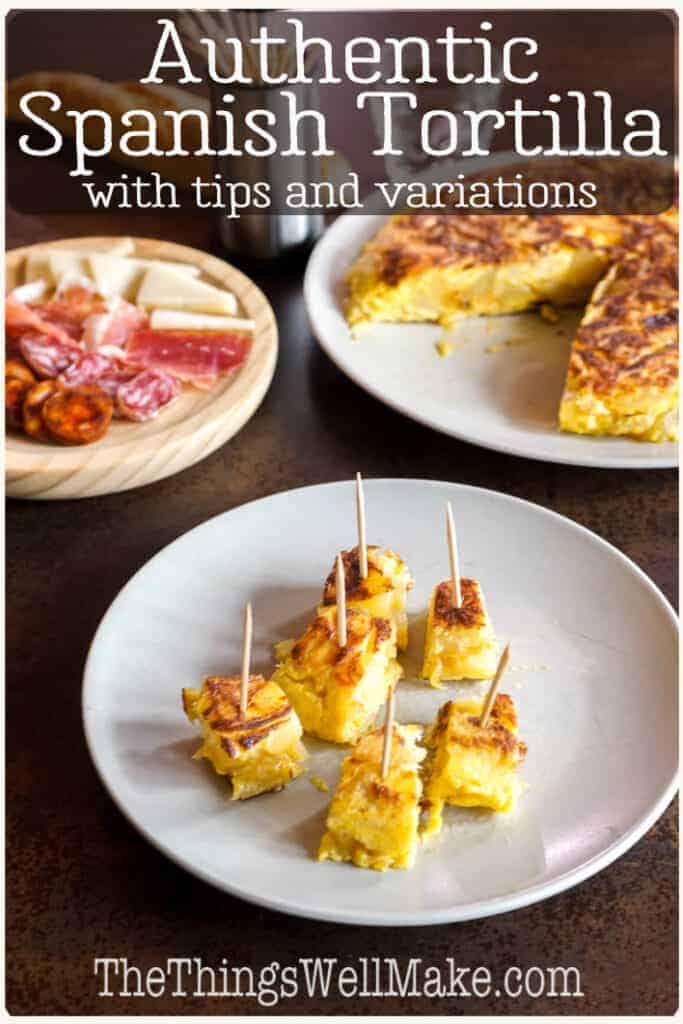 The ultimate Spanish comfort and party food, the Spanish tortilla, or tortilla de patatas, is a potato omelet or frittata that can be served as a tapa, side dish, or light meal. #spanishrecipes #potatorecipes #eggrecipes #thethingswellmake #miy #spanishcuisine