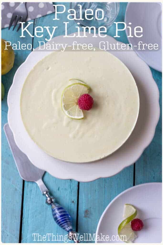 Creamy yet refreshing, this tangy paleo key lime pie without condensed milk, combines healthy foods like avocados, coconut milk, and gelatin to create a subtly sweet indulgent treat. #keylimepie #paleodesserts #paleopies #limerecipes #thethingswellmake #miy #paleorecipes #dairyfreedesserts