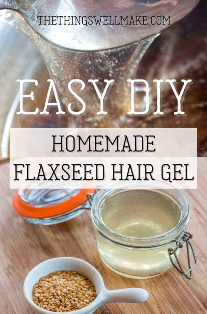 Style and nourish your hair with this homemade flaxseed hair gel. It's perfect for defining curls and waves, but also helps style hair when straightening. #naturalhaircare #diyhairproducts #diyhaircare #thethingswellmake #miy