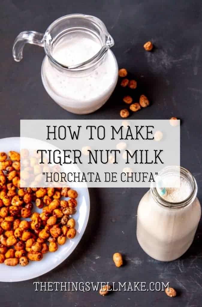 Healthy and delicious, tigernut milk, or horchata de chufa, is a refreshing drink that is very popular in the Valencian region of Spain. It's also a nut-free, gluten-free, and lactose-free milk alternative. #horchata #tigernut #tigernutmilk #thethingswellmake #vegetablemilk #dairyfree #miy #nutfree #glutenfree