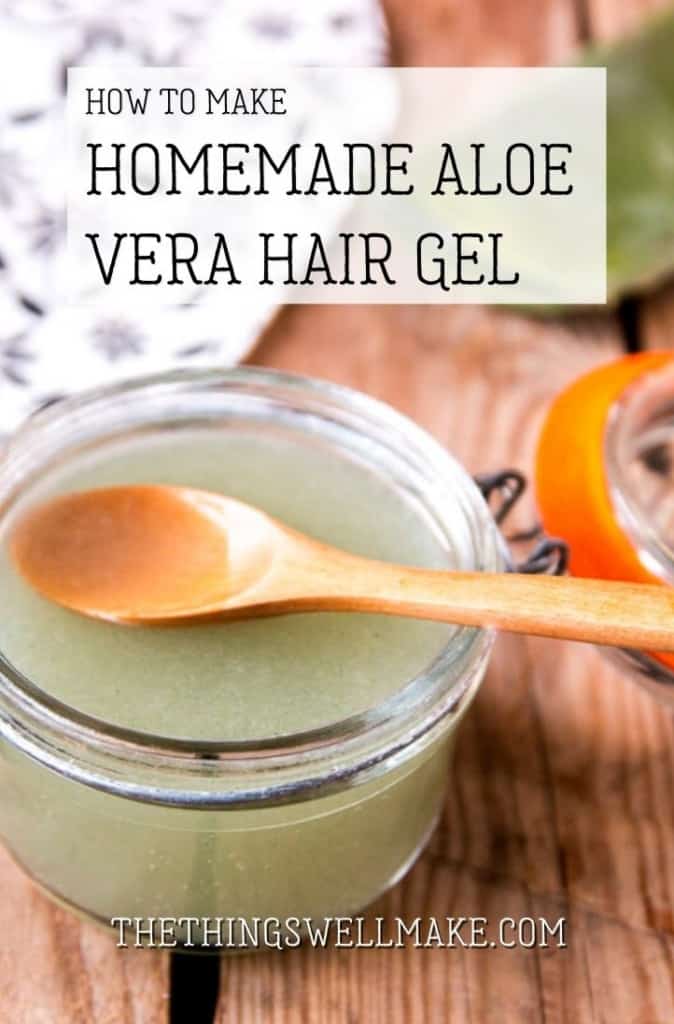 Define your curls and waves naturally with this easy homemade hair gel that can be made with or without aloe vera. It's the perfect simple hair gel for when you are on the go. #naturalhaircare #miy #thethingswellmake