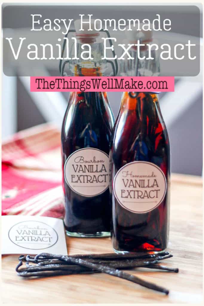 Save money and ensure that you have the highest quality ingredients by making your own vanilla extract. It's super easy to make and makes a great gift. #vanilla #homemade #vanillaextract #thethingswellmake #miy