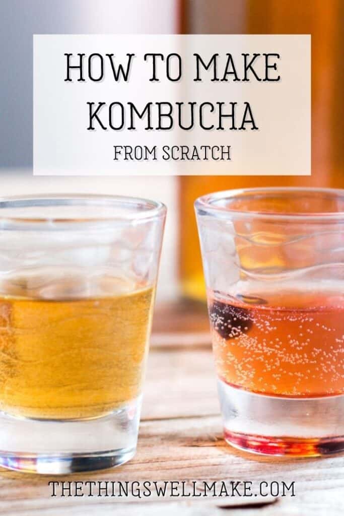 Touted with health benefits, kombucha is a fermented carbonated beverage made from tea. It's a delicious alternative to unhealthy sodas, and is easy to make from scratch in a wide variety of flavors. #kombucha #thethingswellmake #miy