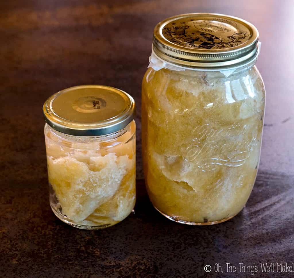 soap paste in jars with water